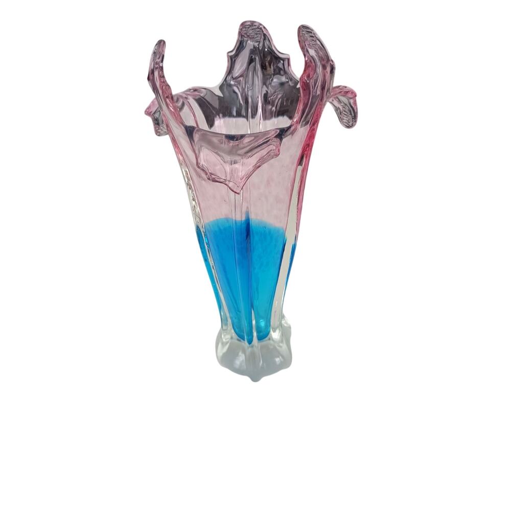 Murano style vase. Beautiful Vintage collectors piece. Pink and blue - Picture 2 of 5